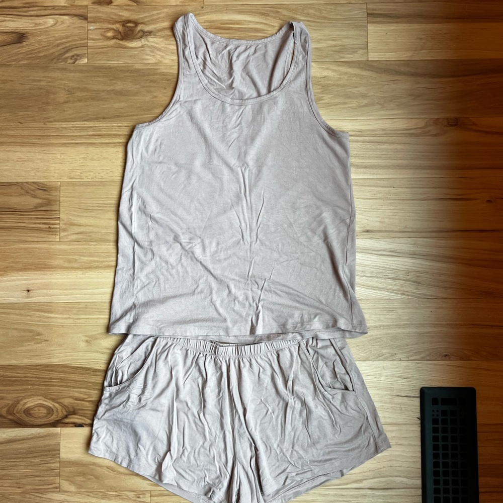 Women's Soft Tank & Short Pajama Set - Light Mauve